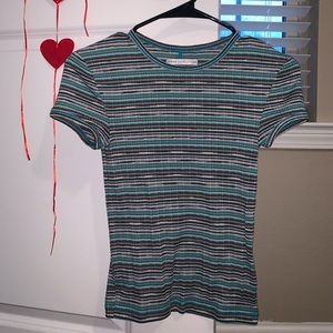 Multi Earth Tone Colored Top